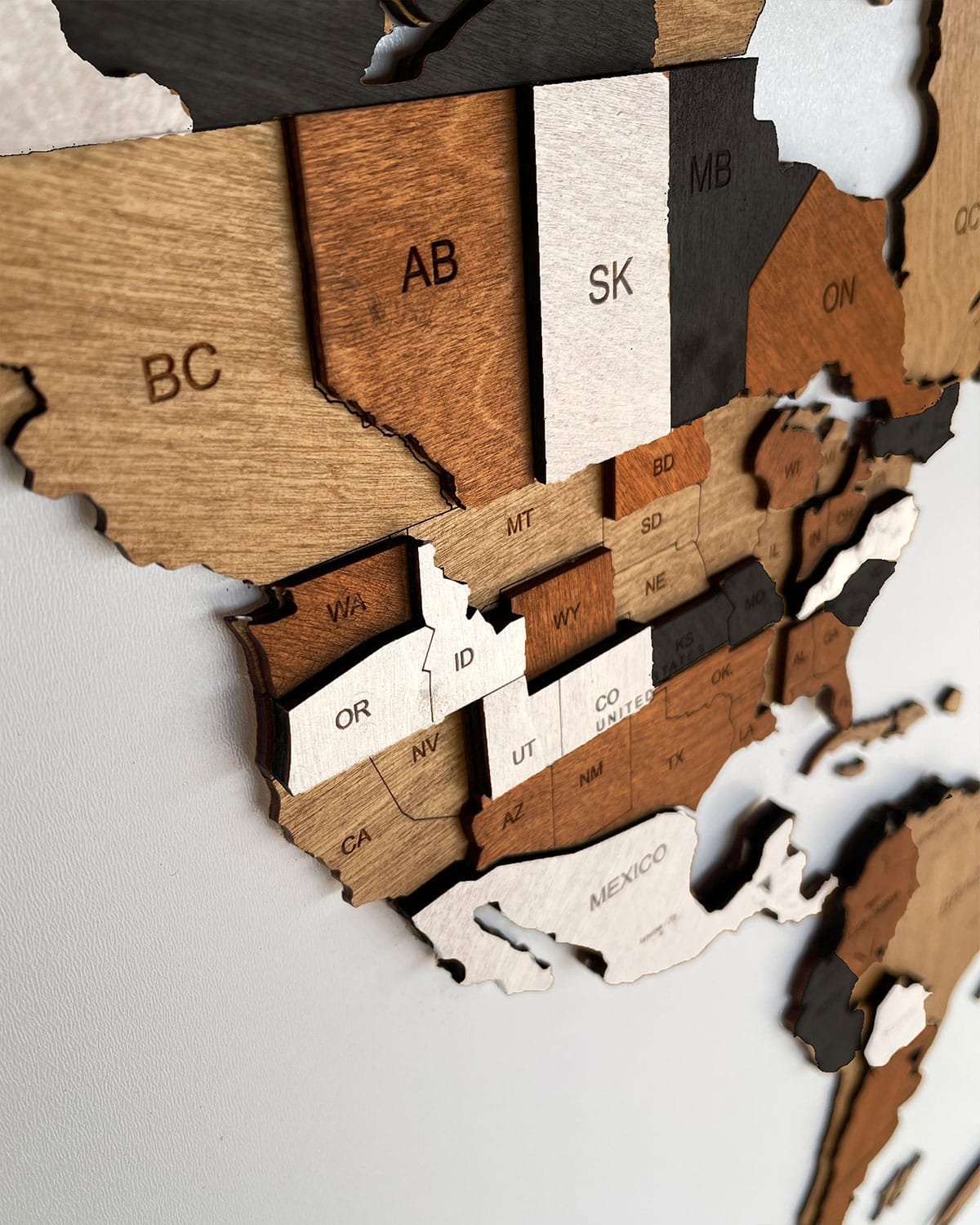 3D Wooden World Map for Home and Office | MOCHA-2