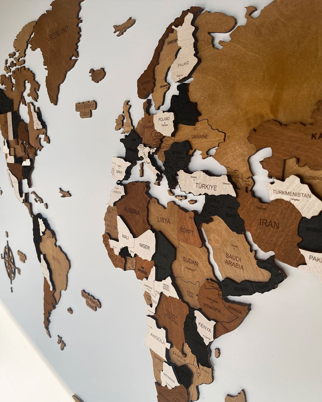 3D Wooden World Map for Home and Office | MOCHA-3